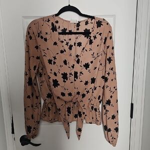 Sienna Sky Tie Front Peplum Blouse